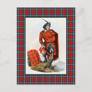 Carte Postale Clan Drummond Illustration Vintage Tartan Frame