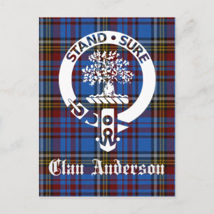 Carte Postale Clan écossais Anderson Crest & Tartan