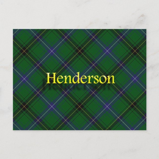 Carte Postale Clan écossais Henderson Tartan (Devant)