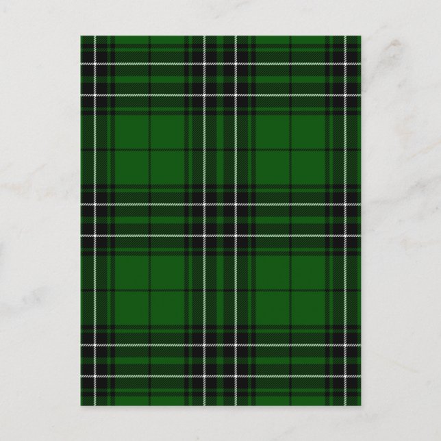 Carte Postale Clan écossais vert et noir MacLean Tartan (Devant)