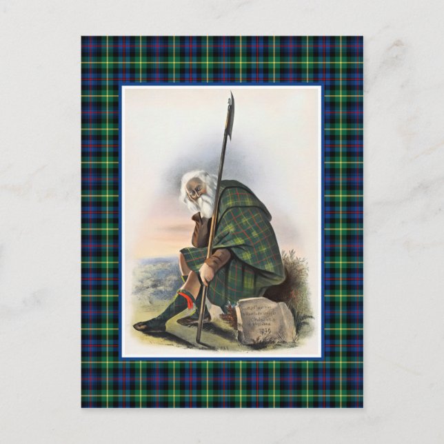 Carte Postale Clan Farquharson Illustration Vintage Tartan Frame (Devant)