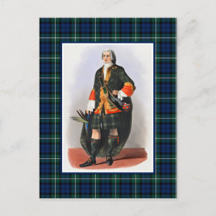 Carte Postale Clan Forbes Illustration Vintage Tartan Frame