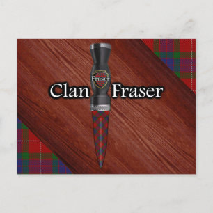 Carte Postale Clan Fraser Tartan Sgian Dubh Blade
