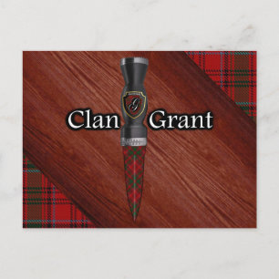 Carte Postale Clan Grant Tartan Sgian Dubh Blade