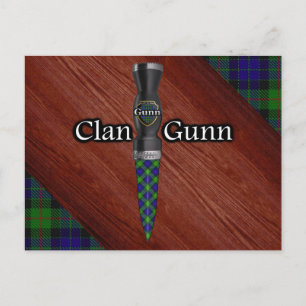Carte Postale Clan Gunn Tartan Sgian Dubh Blade
