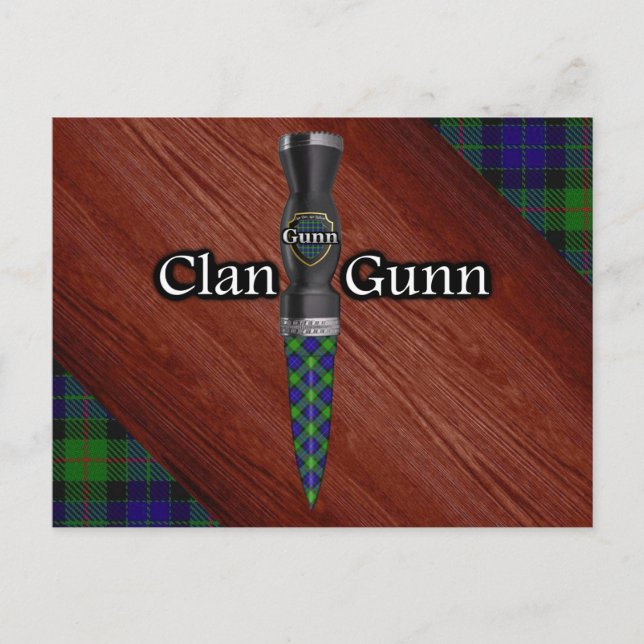 Carte Postale Clan Gunn Tartan Sgian Dubh Blade (Devant)