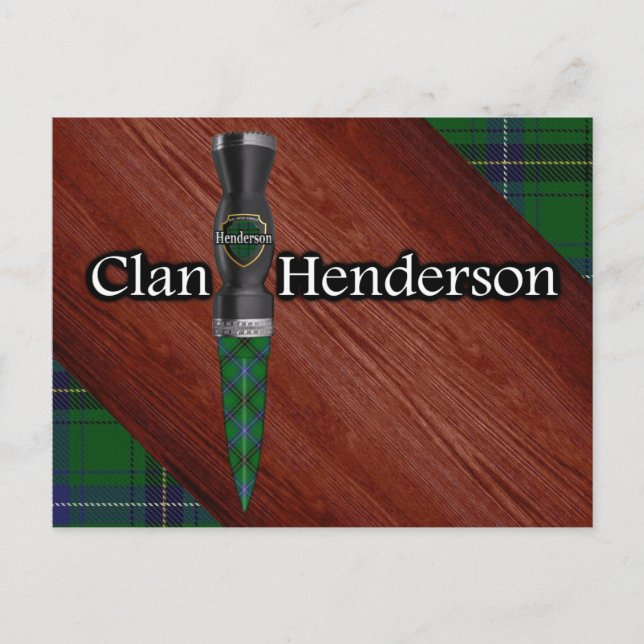 Carte Postale Clan Henderson Tartan Sgian Dubh Blade (Devant)
