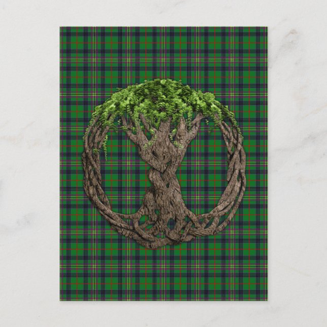 Carte Postale Clan Kennedy Tartan Et Celtic Tree (Devant)
