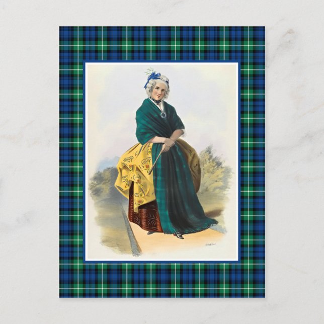 Carte Postale Clan Lamont Vintage Illustration Tartan Frame (Devant)