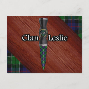 Carte Postale Clan Leslie Tartan Sgian Dubh Blade