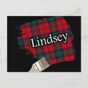 Carte Postale Clan Lindsey Lindsay Scottish Tartan Paint Brush