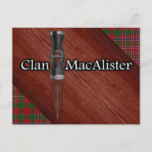 Carte Postale Clan MacAlister Tartan Sgian Dubh Blade