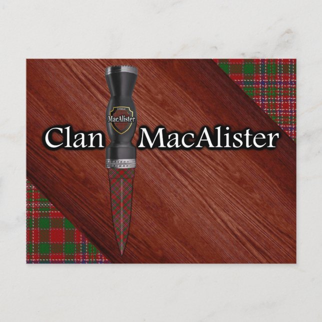 Carte Postale Clan MacAlister Tartan Sgian Dubh Blade (Devant)