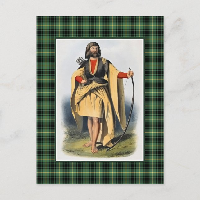 Carte Postale Clan MacArthur Vintage Illustration Tartan Frame (Devant)