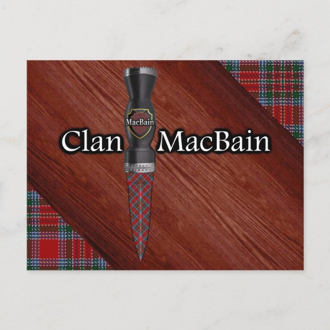 Carte Postale Clan MacBain Tartan Sgian Dubh Blade (Devant)