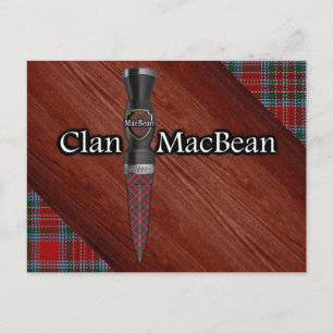 Carte Postale Clan MacBean Tartan Sgian Dubh Blade
