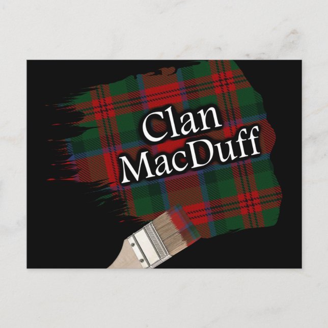 Carte Postale Clan MacDuff Scottish Tartan Paint Brush (Devant)