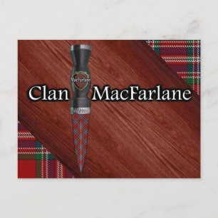 Carte Postale Clan MacFarlane Tartan Sgian Dubh Blade
