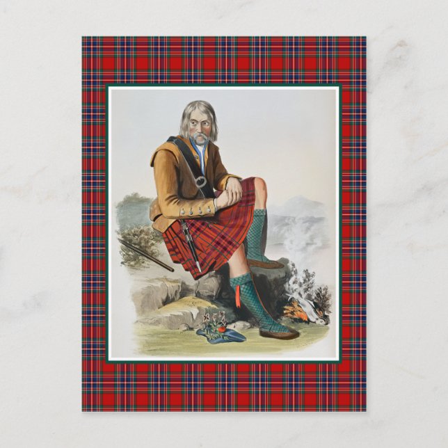 Carte Postale Clan MacFarlane Vintage Illustration Tartan Frame (Devant)
