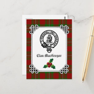 Carte Postale Clan MacGregor Crest Badge & Tartan Holiday