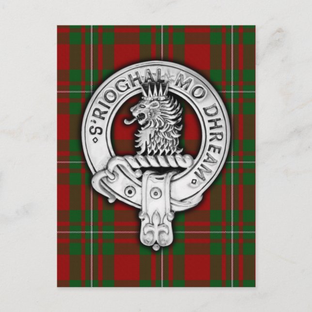 Carte Postale Clan MacGregor Crest & Tartan (Devant)