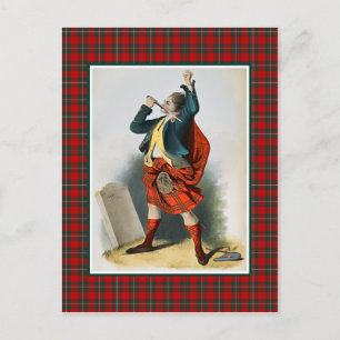 Carte Postale Clan MacGregor Illustration Vintage Tartan Frame