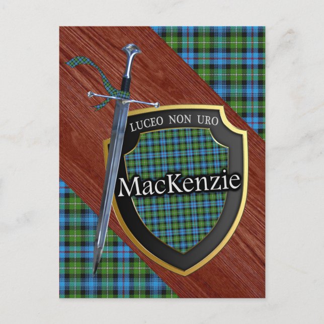 Carte Postale Clan MacKenzie Tartan Sword & Shield (Devant)