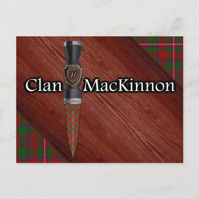 Carte Postale Clan MacKinnon Tartan Sgian Dubh Blade (Devant)