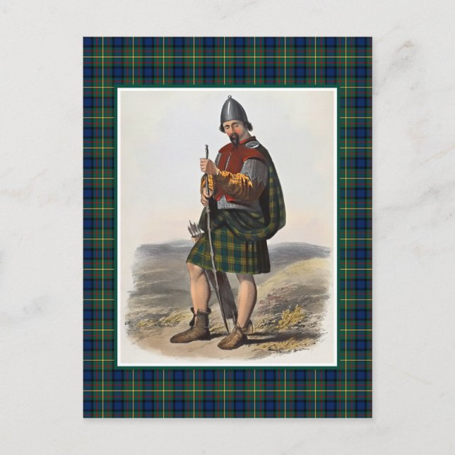 Carte Postale Clan MacLaren Vintage Illustration Tartan Frame (Devant)