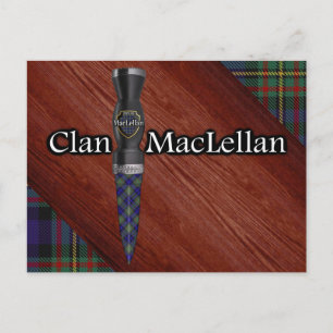 Carte Postale Clan MacLellan Tartan Sgian Dubh Blade