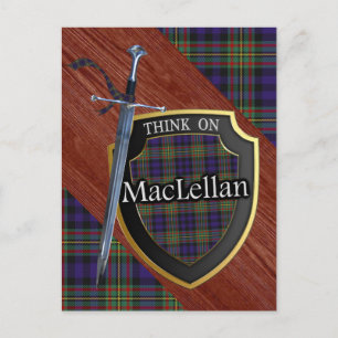 Carte Postale Clan MacLellan Tartan Sword & Shield