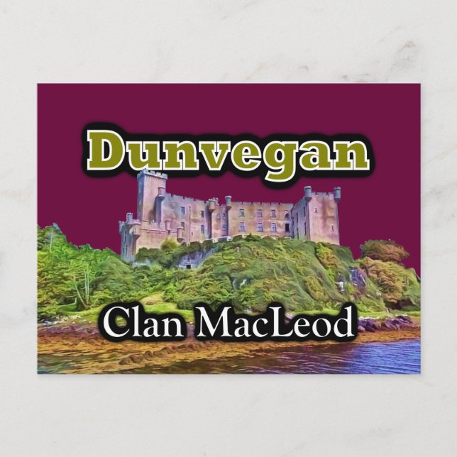 Carte Postale Clan MacLeod Dunvegan Castle Personnaliser Sky Col (Devant)