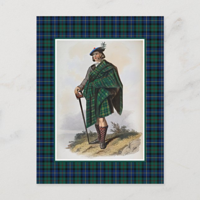 Carte Postale Clan MacLeod Vintage Illustration Tartan Frame (Devant)