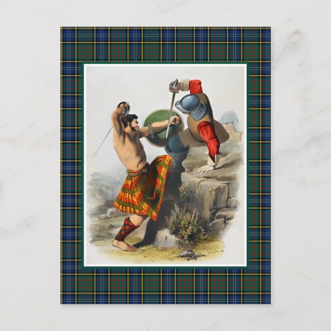 Carte Postale Clan MacMillan Vintage Illustration Tartan Frame (Devant)