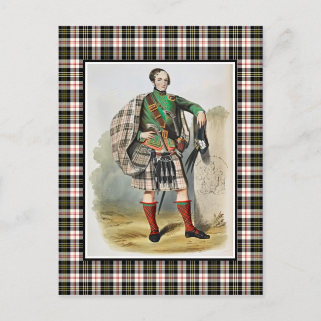 Carte Postale Clan MacPherson Illustration Vintage Tartan Frame (Devant)
