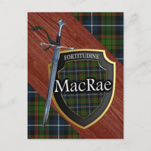 Carte Postale Clan MacRae Tartan Sword & Shield