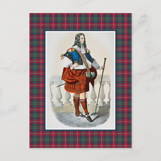 Carte Postale Clan Robertson Illustration Vintage Tartan Frame (Devant)