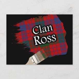 Carte Postale Clan Ross Scottish Tartan Paint Brush