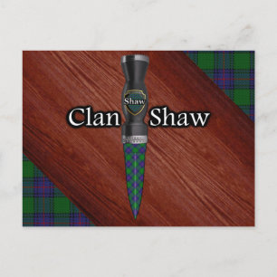 Carte Postale Clan Shaw Tartan Sgian Dubh Blade