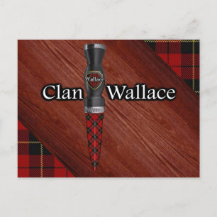 Carte Postale Clan Wallace Tartan Sgian Dubh Blade