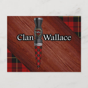 Carte Postale Clan Wallace Tartan Sgian Dubh Blade