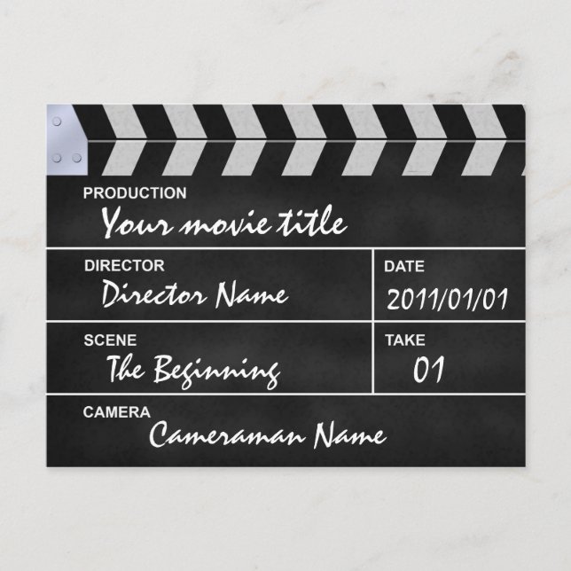 Carte Postale clap cinéma (Devant)