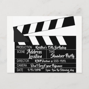 Carte postale Clapperboard Invitation personnalisé