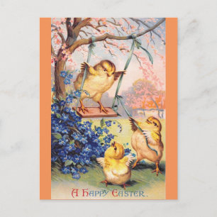 Carte Postale Clapsaddle : Biddy sur une balançoire