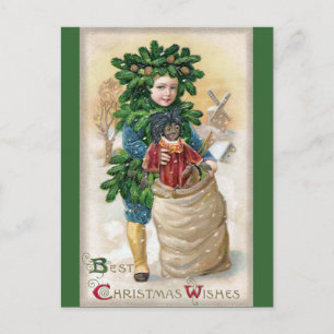 Carte Postale Clapsaddle : Fir Boy avec poupée