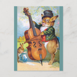 Carte Postale Clapsaddle : Lapin avec Cello