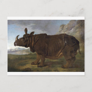 Carte Postale Clara les rhinocéros par Jean-Baptiste Oudry