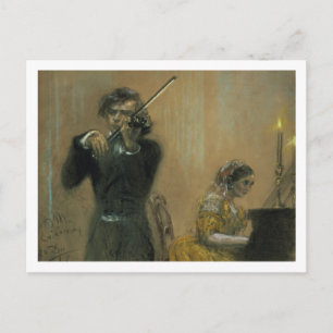 Carte Postale Clara Schumann (1819-96) et un violoniste, 1854