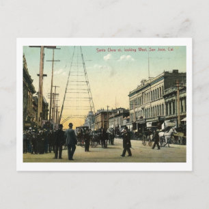 Carte Postale Clara St., San Jose, Californie 1907 Vintage