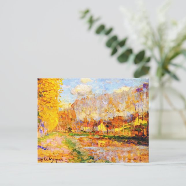 Carte Postale Clarence Gagnon art, Canal du Loing, Moret (Debout devant)